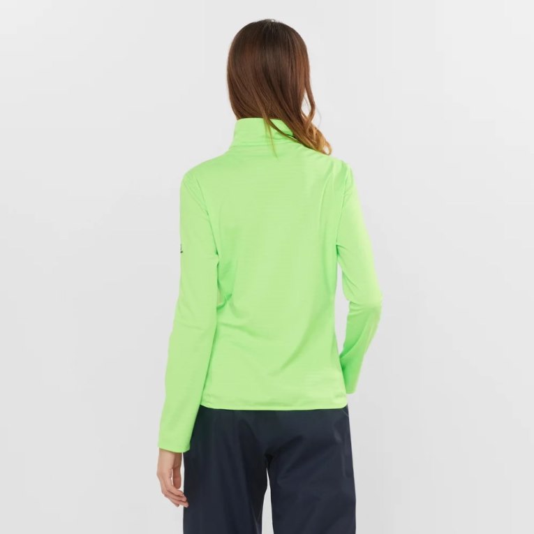 Chaquetas Salomon Essential Lightwarm Half Zip Mujer Verdes | MX QPXY107